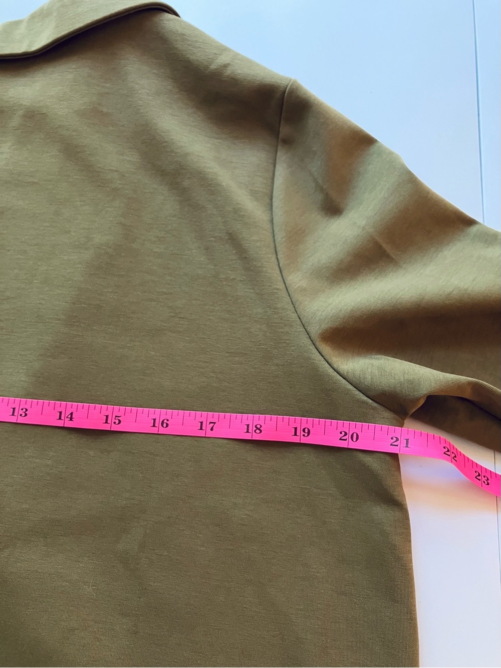 ENTRO Phoebe Vneck Knit Mini Longsleeve Dress Medium Olive Green - Picture 10 of 11